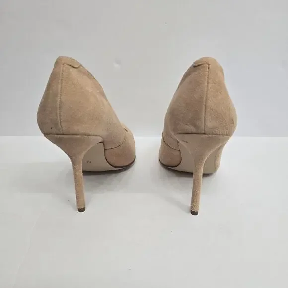 Kelsi Dagger Women’s Suede High Heel Pumps Size 6.5 Beige Nude Leather Shoes - Picture 3 of 11